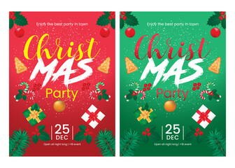 Christmas party flyer template design