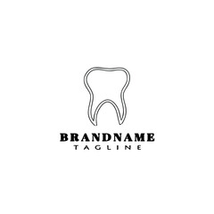 dental clinic logo cartoon icon design template black isolated vector illustration