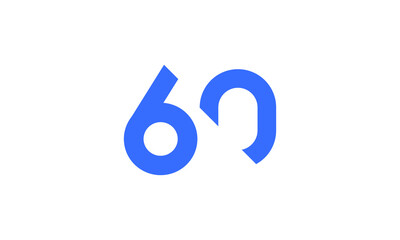 60 New Number Unique Cut Modern Logo