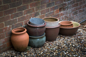 Old garden plant pots