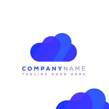 cloud tech logo, icon, template design
