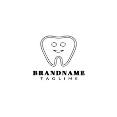 dental clinic logo cartoon icon design template black isolated vector illustration