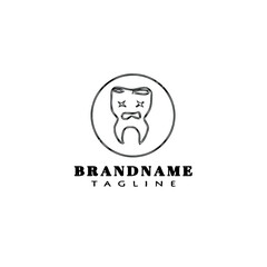 dental clinic logo cartoon icon design template black isolated vector illustration