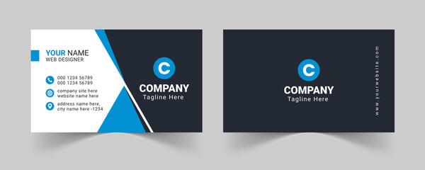 Modern business card design template, blue corporate business card template, Clean professional business card template, visiting card, business card template.