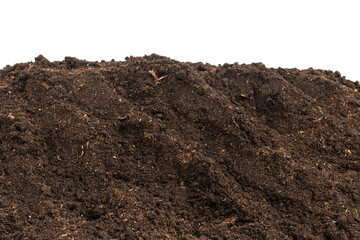 Soil for plant isolated on white background.