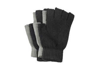 Black gloves isolated on a white background.
