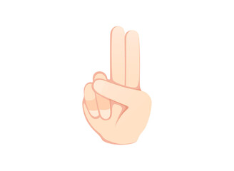 Hand points with two fingers icon. Hand gesture emoji illustration.
