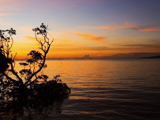 sunset over the sea