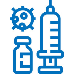 covid-19 vaccination line icon