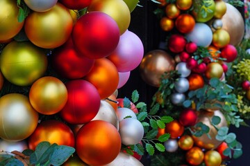 Colorful Chistmas holiday ornament decorations