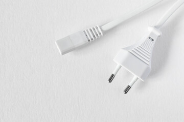 EU type power cord with C7, 2 Pin Cable on white background