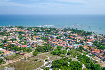 Fototapeta na wymiar View of a seaside residential area