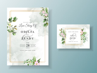 Elegant and beautiful floral wedding invitation card