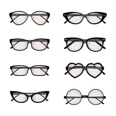 A set of glasses isolated