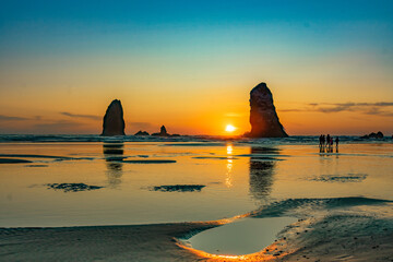 Sunset in Cannon Beach Oregon