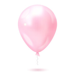 Pink balloon. Happy Valentines day banner decorated pink balloon on white background. Vector illustration. Love
