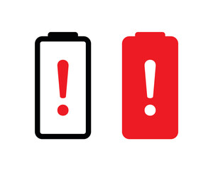 Battery warning icon. Illustration vector