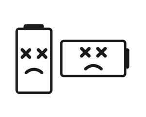 Battery error. Low battery icon. Illustration vector