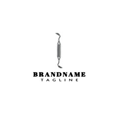 dentist tool logo cartoon icon design template black isolated vector illustration