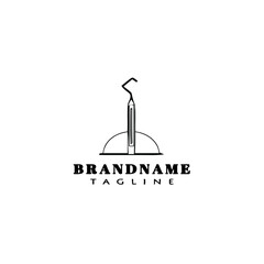 dentist tool logo cartoon icon design template black isolated vector illustration