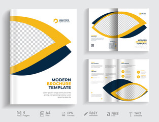4 pages clean & minimal multipurpose business bifold brochure design or corporate company brochure design.fully organized & editable brochure template design.	
