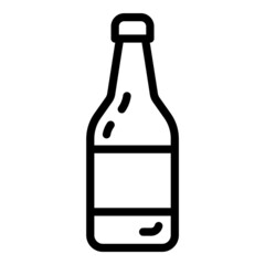 Glass Bottle Flat Icon Isolated On White Background