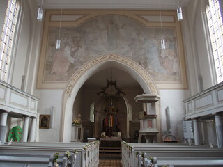 Nave of the St. Marien Church in Waren, Mecklenburg-Western Pomerania, Germany (bible text: 