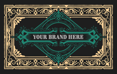 Western card with vintage style
