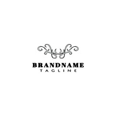 decoration ornament logo cartoon icon design template black isolated vector illustration