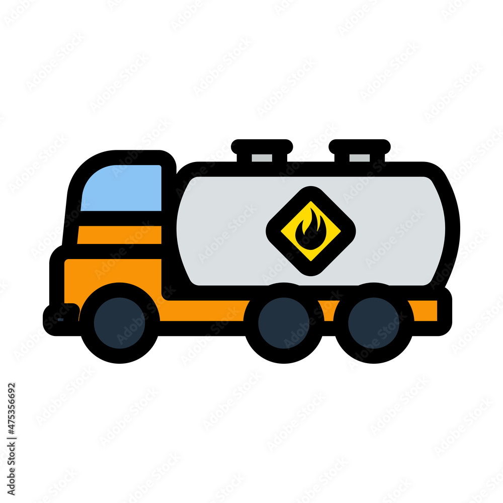 Poster oil truck icon