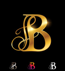 Golden Monogram Letter B