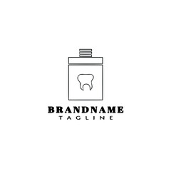 denture logo cartoon design template icon black isolated vector
