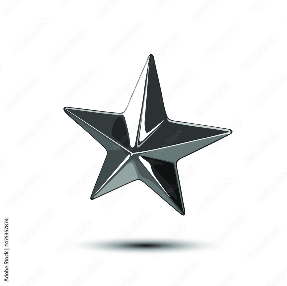 Wall mural vector star stud illustration from 3d rendering isolated on background.