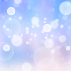 Fototapeta na wymiar Dreamy Blue Winter Bokeh and Snow Background Texture