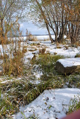 Winter landscape, The frozen lake shartash ekaterinburg.