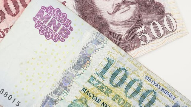 Hungary currency bill. 500 and 1000 forint note