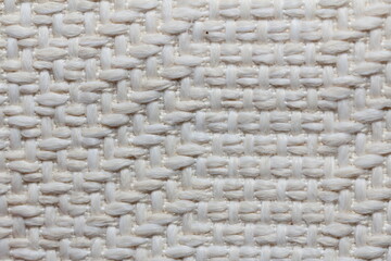 texture of white jacquard fabric of large weave