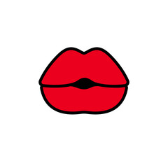 Sexy woman red lips, female beauty mouth