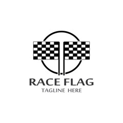 Race flag icon, simple design illustration vector template
