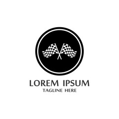 Race flag icon, simple design illustration vector template