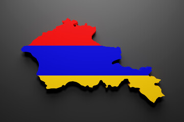 Obraz premium 3d Armenia map and flag