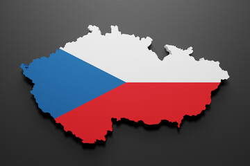 Obraz premium 3d Czech Rep map and flag