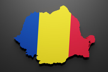 Fototapeta premium 3d Romania map and flag