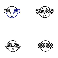 Race flag icon, simple design illustration vector template