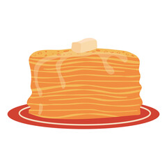 Pancakes with butter. Blini. Russian festive dish for Maslenitsa, Pancake week, Shrovetide.