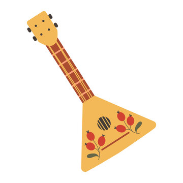 yellow balalaika with floral design clip art preview