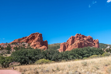 Fototapeta na wymiar Rocky landscape scenery of Colorado Springs, Colorado