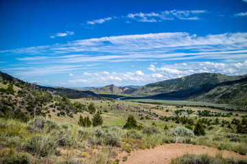 Fototapeta na wymiar An overlooking view of nature in Lewis and Clark Caverns SP, Montana
