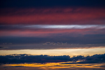 Dramatic vibrant sunset scenery in White Sulphur Springs, Montana