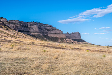 Rocky landscape scenery of Scotts Bluff National Monument, Nebraska